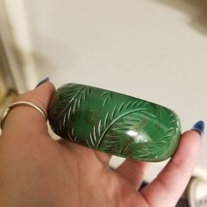 Wide Fern Fakelite Bangle